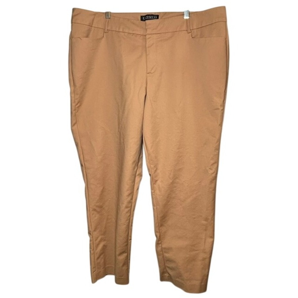 Eloquii Women's Tan Straight Leg Stretch Dress Pants 18R